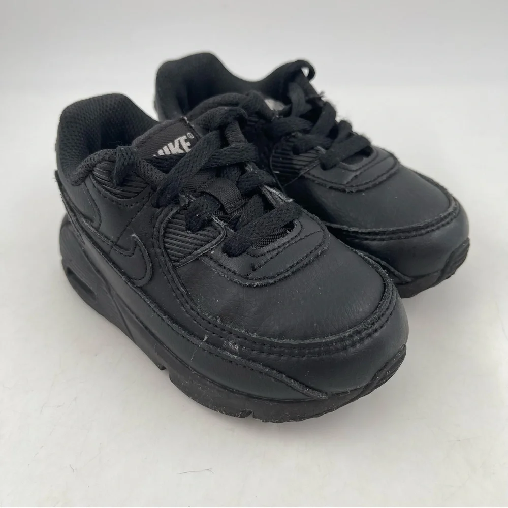 Nike Infant Air Max 90 LTR Triple Black Casual Athletic Shoes - Size 7 C